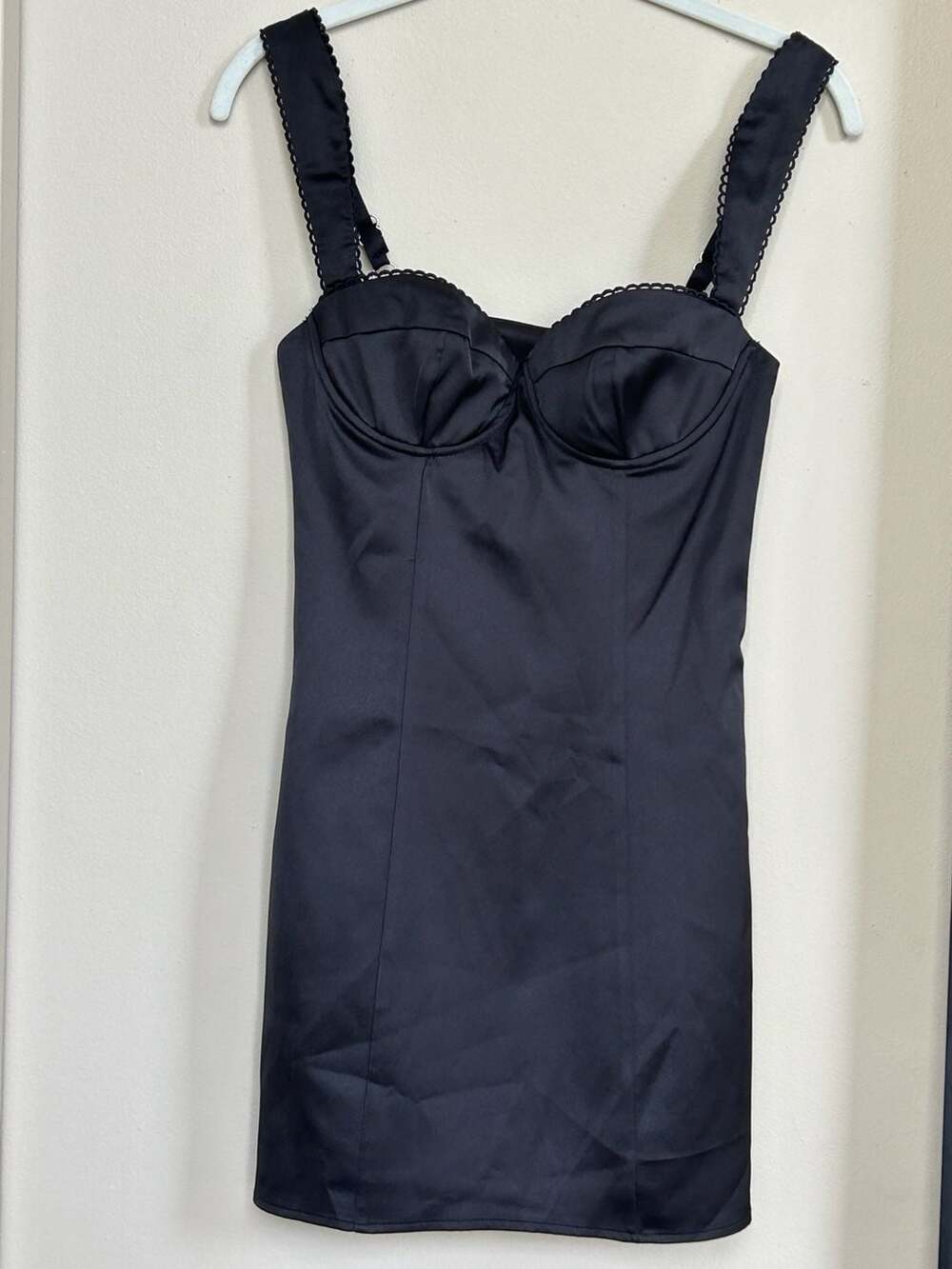 NWT Peppermayo Christopha Mini Dress Black Satin Corset Dress, XXS